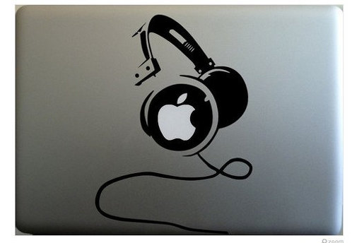 Apple head phone macbook decal sticker